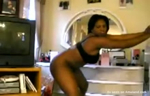Big booty ebony GF dancing and teasing on webcam